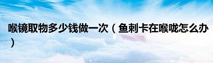 喉镜取物多少钱做一次（鱼刺卡在喉咙怎么办）