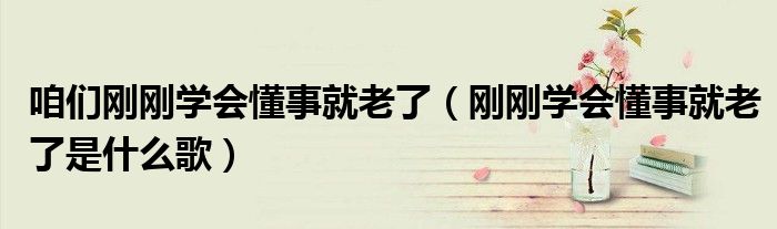 咱们刚刚学会懂事就老了（刚刚学会懂事就老了是什么歌）