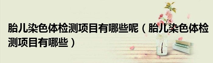 胎儿染色体检测项目有哪些呢（胎儿染色体检测项目有哪些）