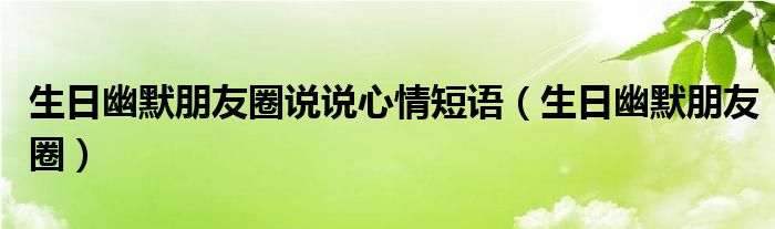 生日幽默朋友圈说说心情短语（生日幽默朋友圈）