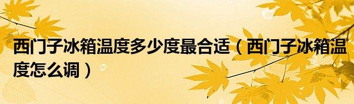 西门子冰箱温度多少度最合适（西门子冰箱温度怎么调）
