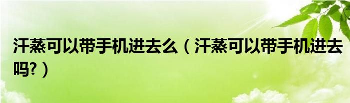 汗蒸可以带手机进去么（汗蒸可以带手机进去吗?）