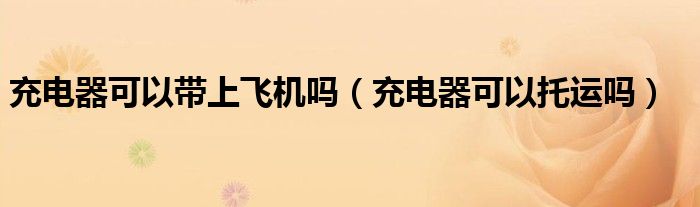 充电器可以带上飞机吗（充电器可以托运吗）