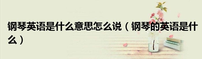 钢琴英语是什么意思怎么说（钢琴的英语是什么）