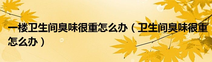 一楼卫生间臭味很重怎么办（卫生间臭味很重怎么办）