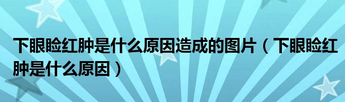 下眼睑红肿是什么原因造成的图片（下眼睑红肿是什么原因）