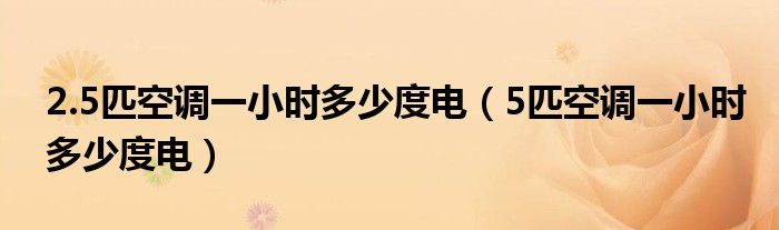 2.5匹空调一小时多少度电（5匹空调一小时多少度电）