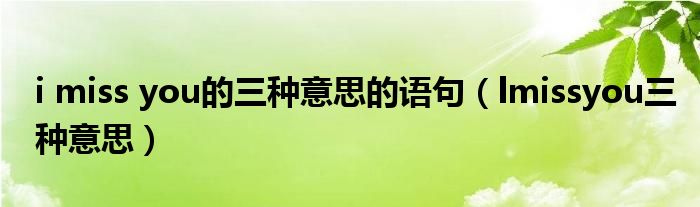 i miss you的三种意思的语句（lmissyou三种意思）