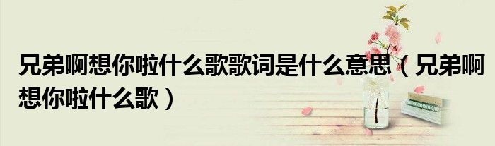 兄弟啊想你啦什么歌歌词是什么意思（兄弟啊想你啦什么歌）