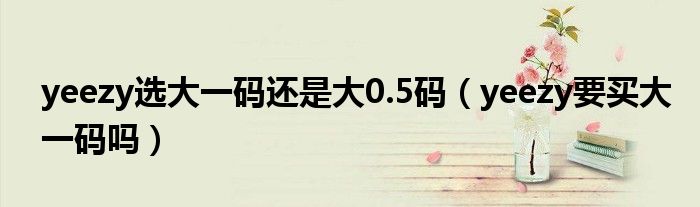 yeezy选大一码还是大0.5码（yeezy要买大一码吗）