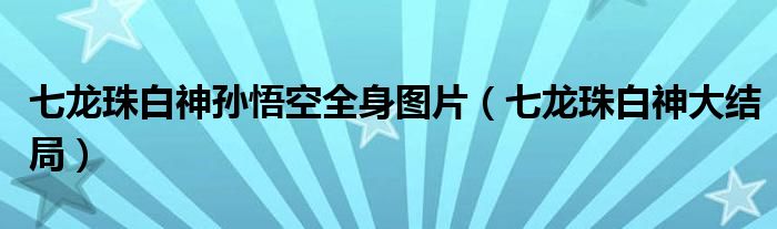 七龙珠白神孙悟空全身图片（七龙珠白神大结局）