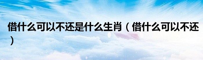 借什么可以不还是什么生肖（借什么可以不还）