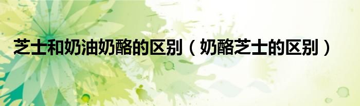 芝士和奶油奶酪的区别（奶酪芝士的区别）