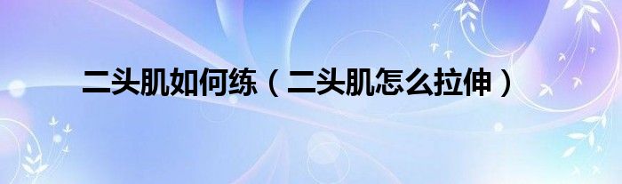二头肌如何练（二头肌怎么拉伸）