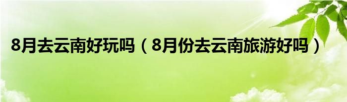 8月去云南好玩吗（8月份去云南旅游好吗）