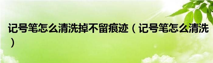 记号笔怎么清洗掉不留痕迹（记号笔怎么清洗）