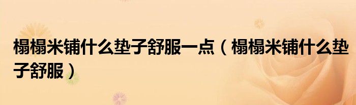 榻榻米铺什么垫子舒服一点（榻榻米铺什么垫子舒服）