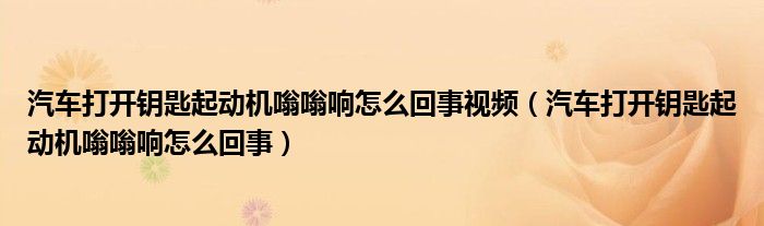 汽车打开钥匙起动机嗡嗡响怎么回事视频（汽车打开钥匙起动机嗡嗡响怎么回事）