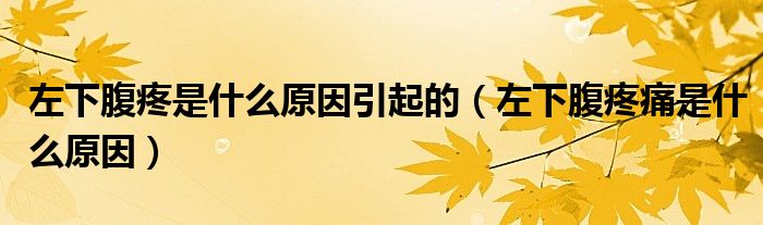 左下腹疼是什么原因引起的（左下腹疼痛是什么原因）