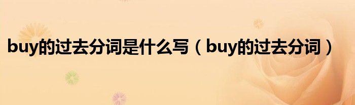 buy的过去分词是什么写（buy的过去分词）