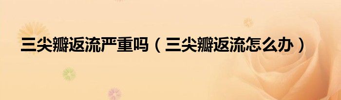 三尖瓣返流严重吗（三尖瓣返流怎么办）