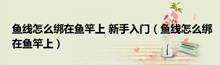 鱼线怎么绑在鱼竿上 新手入门（鱼线怎么绑在鱼竿上）