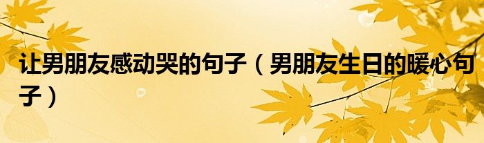 让男朋友感动哭的句子（男朋友生日的暖心句子）