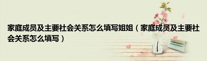 家庭成员及主要社会关系怎么填写姐姐（家庭成员及主要社会关系怎么填写）