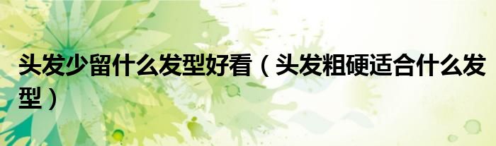 头发少留什么发型好看（头发粗硬适合什么发型）