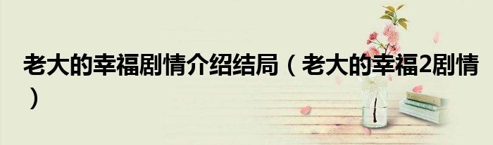老大的幸福剧情介绍结局（老大的幸福2剧情）