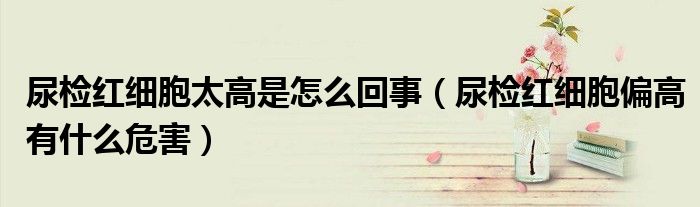 尿检红细胞太高是怎么回事（尿检红细胞偏高有什么危害）