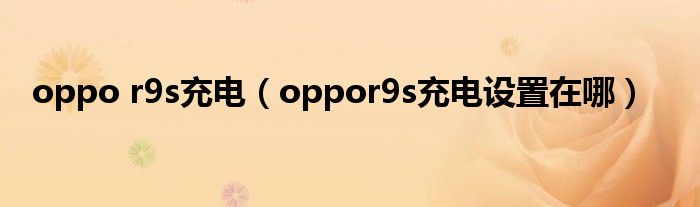 oppo r9s充电（oppor9s充电设置在哪）