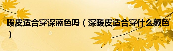 暖皮适合穿深蓝色吗（深暖皮适合穿什么颜色）
