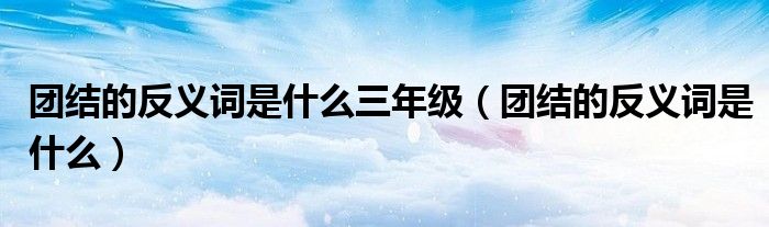 团结的反义词是什么三年级（团结的反义词是什么）