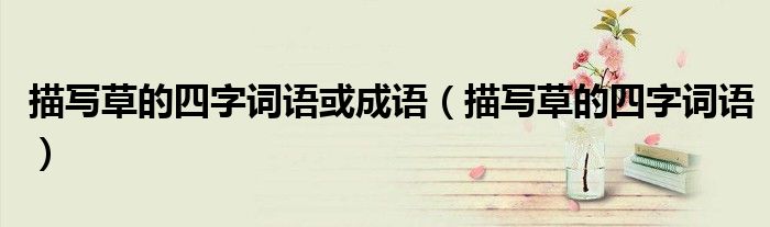 描写草的四字词语或成语（描写草的四字词语）