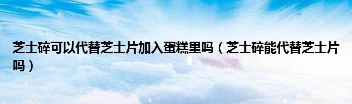 芝士碎可以代替芝士片加入蛋糕里吗（芝士碎能代替芝士片吗）
