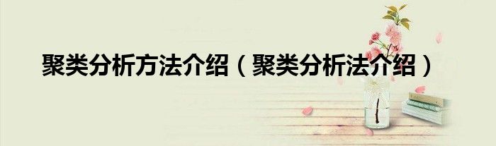 聚类分析方法介绍（聚类分析法介绍）