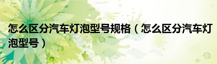 怎么区分汽车灯泡型号规格（怎么区分汽车灯泡型号）
