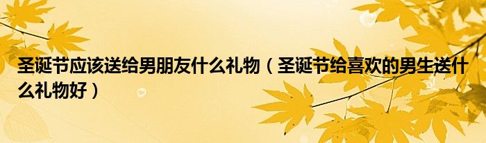 圣诞节应该送给男朋友什么礼物（圣诞节给喜欢的男生送什么礼物好）