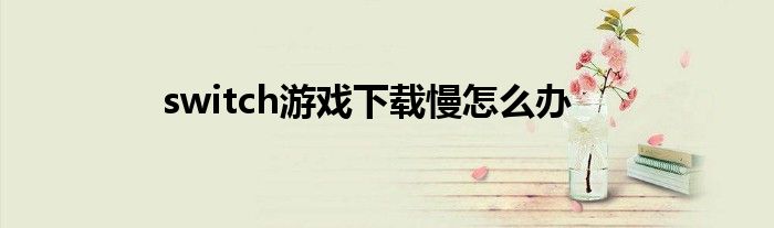 switch游戏下载慢怎么办