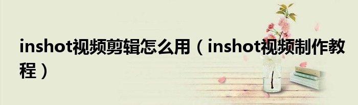 inshot视频剪辑怎么用（inshot视频制作教程）