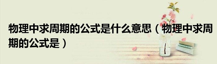 物理中求周期的公式是什么意思（物理中求周期的公式是）