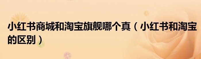 小红书商城和淘宝旗舰哪个真（小红书和淘宝的区别）