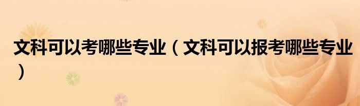 文科可以考哪些专业（文科可以报考哪些专业）
