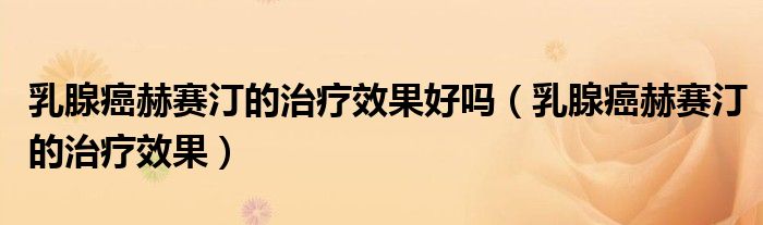 乳腺癌赫赛汀的治疗效果好吗（乳腺癌赫赛汀的治疗效果）