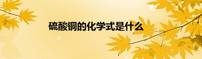 硫酸铜的化学式是什么