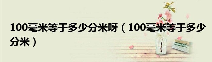 100毫米等于多少分米呀（100毫米等于多少分米）