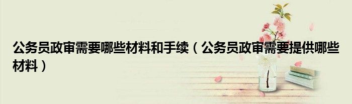 公务员政审需要哪些材料和手续（公务员政审需要提供哪些材料）