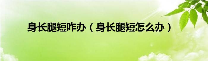 身长腿短咋办（身长腿短怎么办）