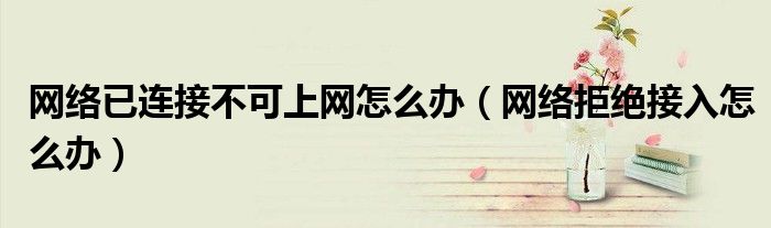 网络已连接不可上网怎么办（网络拒绝接入怎么办）